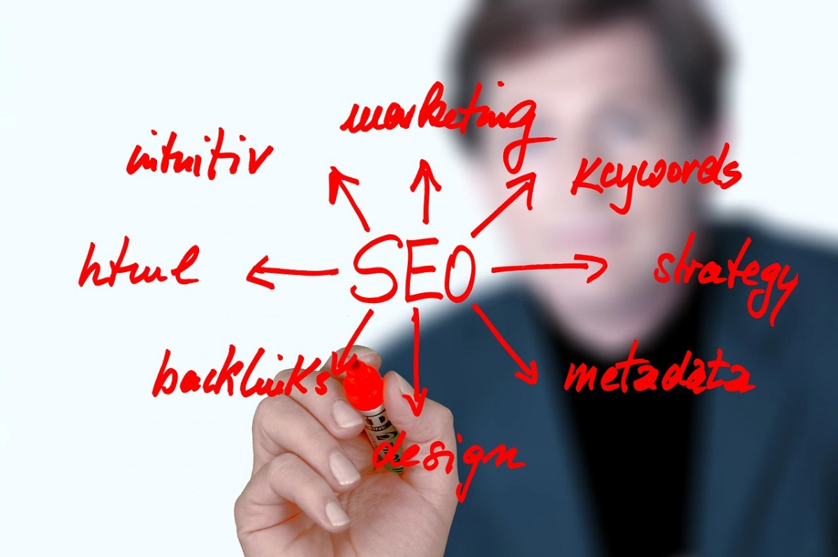 Man Writing Search Engine Optimization Parts